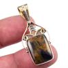 Natural Pietersite Gemstone 925 Solid Sterling Silver TwoTone Pendant 1.50" F4Z39