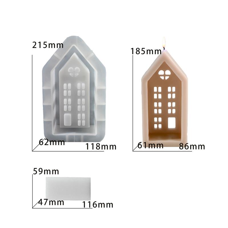 Hollowed Out House Candle Silica Gel Mold Handmade Soap Plaster Ornaments Silica Gel Mold Easter Scented Candle Making Supplies