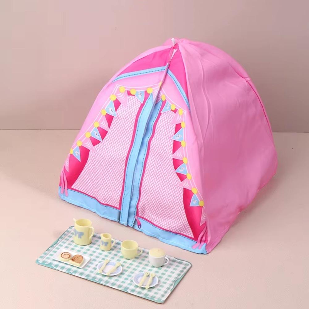 Simulated Doll Camping Kit Micro Scene Doll Mini Tent Doll Accessories Dollhouse Tent 1/12 Scale