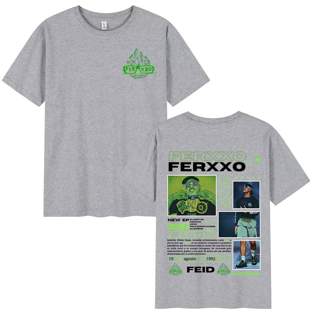 Rapper Feid Ferxxo Cotton Tshirt Unisex Unisex Hip Hop Oversized Unisex T Shirt Streetwear Cotton New Retro Short Sleeves Classic