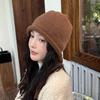 Японская ретро вязаная шапка из кудрявой шерсти для женщин на осень и зиму, большой окружности головы, подчеркивающая маленькое лицо и универсальная, теплая шапка с защитой ушей