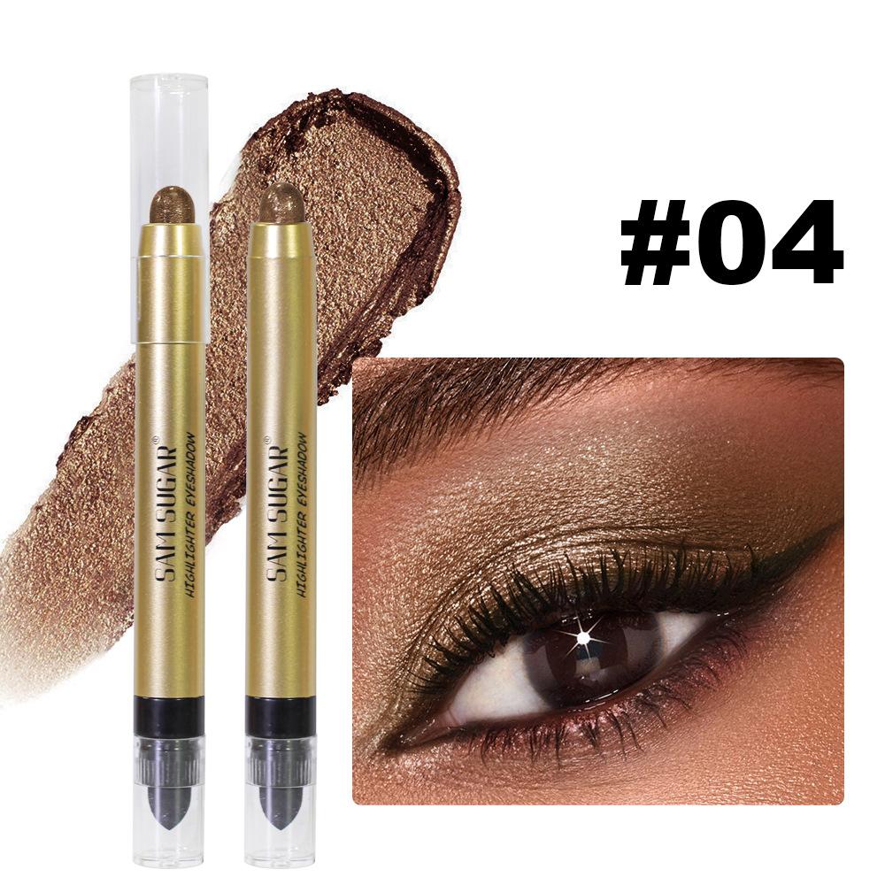 Металлические тени для век и блеск для губ два в одном, водостойкий карандаш для макияжа, высокая пигментация, шиммер, матовый, двухсторонний, ручка для красоты