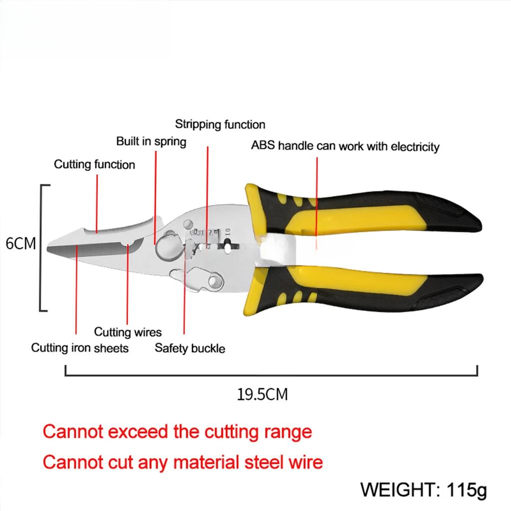 TUPI Wire Cutters Crimping Pliers Multi Function Pliers Stripping Pliers Electrician Scissors Hand Tools Electrician Portable