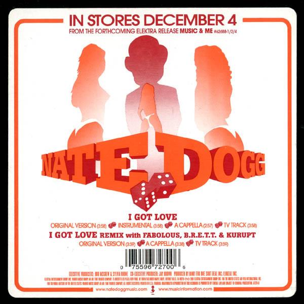 12-дюймовая пластинка NATE DOGG I Got Love 672700 Elektra 2001 US Rap HipHopRB Б/у