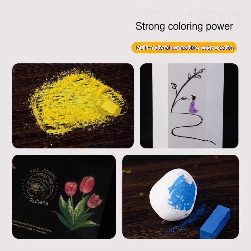 24/36/48Color handmade Soft Chalk Pastels Set for Artist Graffiti Drawing Coloring Art Stationery Supplies Overlapping Non Toxic