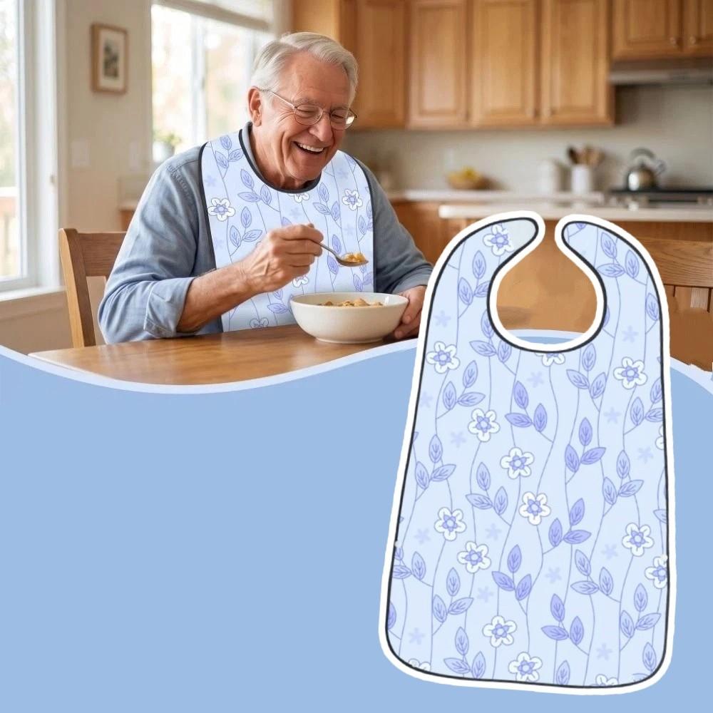 Reusable Feeding Bibs Floral print Clothing Protector Multi-purpose Dining Bibs Home Use