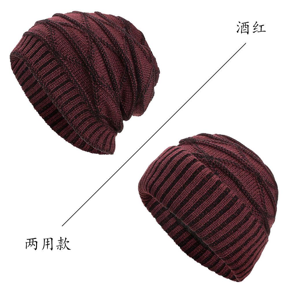 Autumn and Winter New Velvet Dual-purpose Triangular Pullover Hat Knitted Wool Hat