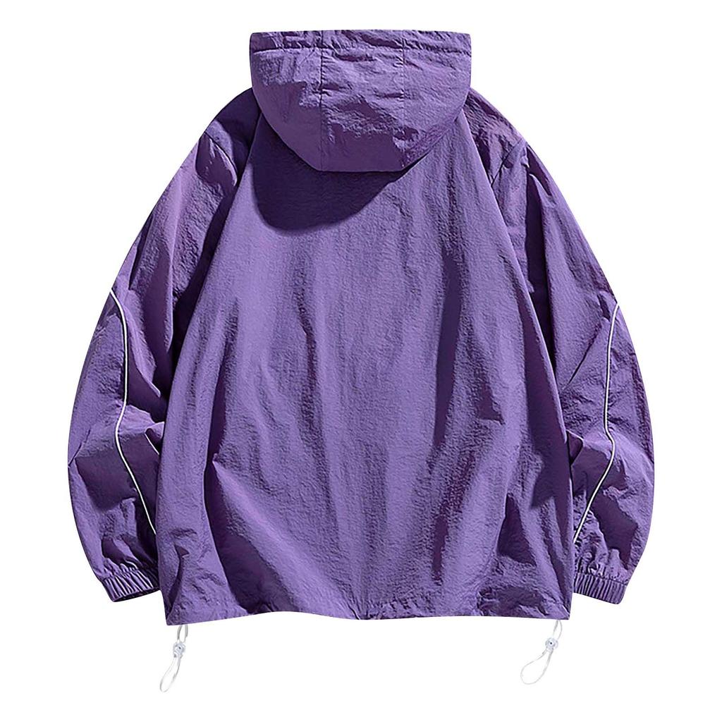 Летняя унисекс модная однотонная тонкая куртка на молнии с капюшоном и солнцезащитным козырьком