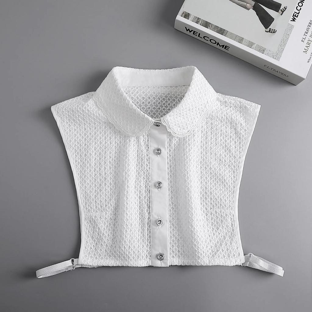 Formal False Collar Women Embroidery Faux Col Half Shirt Blouse Fake Collars Sweater Shirt Detachable Collars Accessories