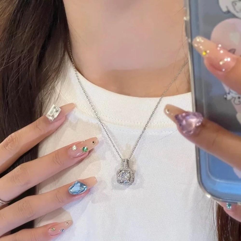 Кольцо Квадратное Ожерелье Кристалл Серьги-пусеты Роскошный Набор Ювелирных Изделий в Форме Куба Подарок