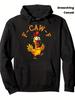 Men's Fun Chicken Pattern Hoodie - Rooster Print & F Caw F Letter - Casual Pullover Sweatshirt, Suitable for Outdoor Hiking, Farm