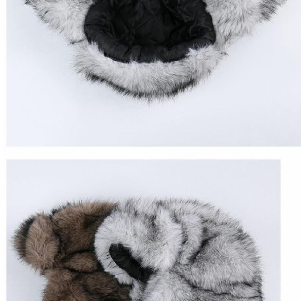 Зимняя улучшенная атмосфера, теплая лыжная шапка, плюшевая шапка Lei Feng, утолщенные наушники, защищающие от холода, маленькое лицо