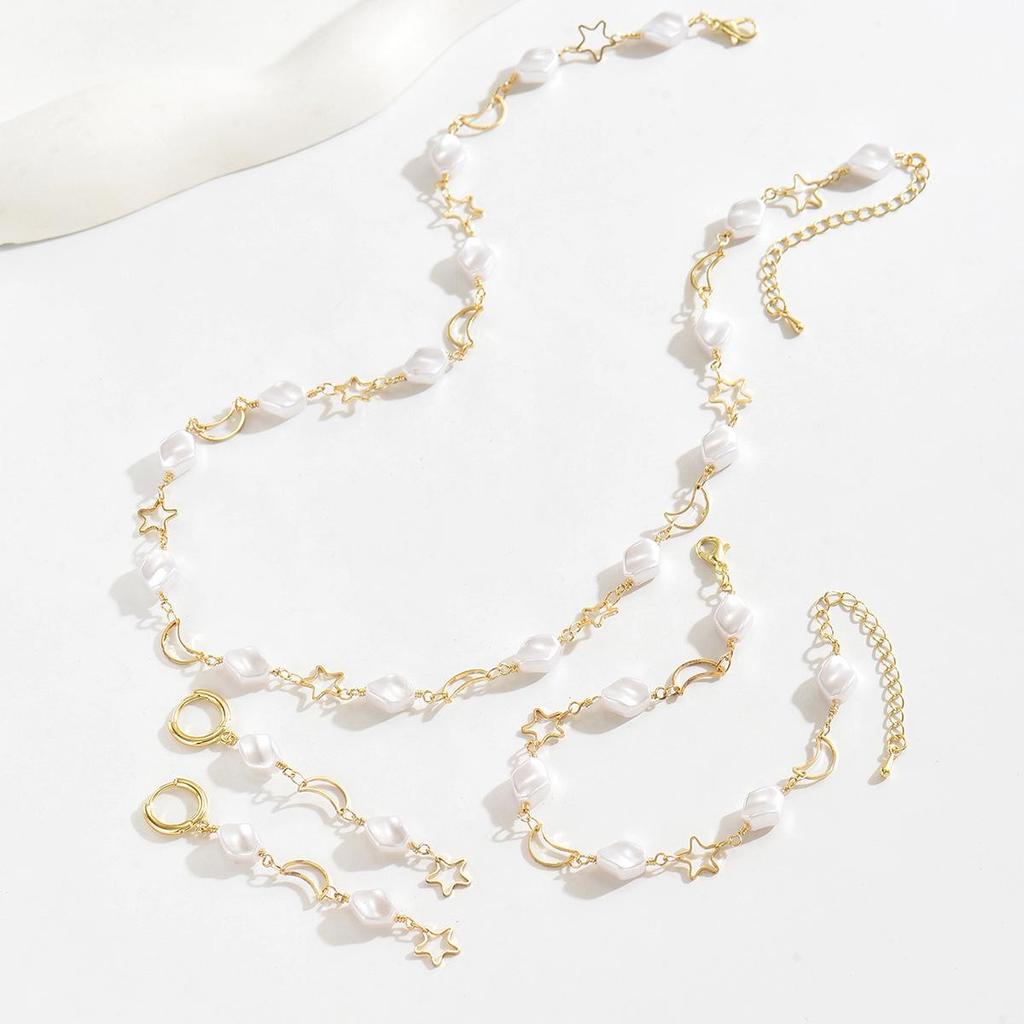 Комплект ожерелья и браслета из жемчуга высокого класса: Женские украшения класса люкс для осени/зимы