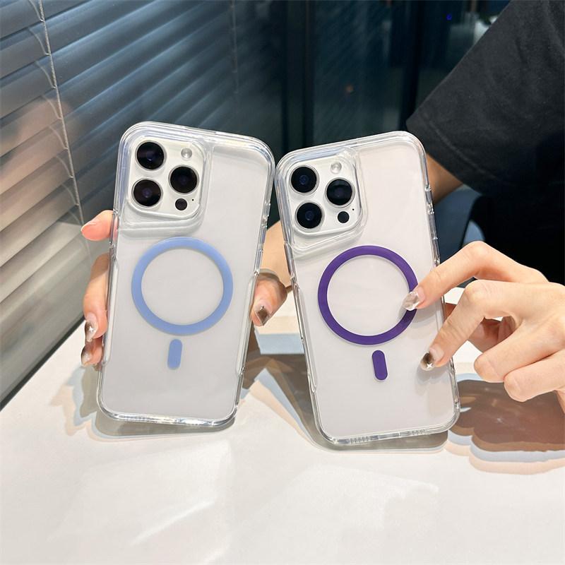 Роскошный беспроводной зарядный Magsafe прозрачный чехол для iPhone 15 16 14 13 11 12 Pro Max Plus 11 магнитный противоударный мягкий бампер