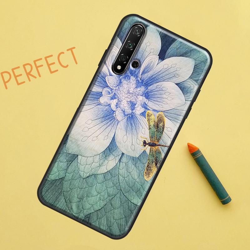 Чехол с узором "Стрекоза" для Huawei Nova 5T 9 10 SE 7i 8i 11i 12i Y60 Y61 Y70 Y72 Y73 Y90 Y91 P20 P30 P40 Lite