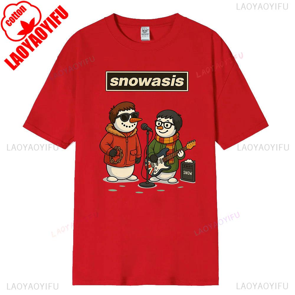 Snowasis Christmas TShirt Funny Snowman Band Shirt Festive Music Lover Tees Harajuku High Quality Cotton Tops Streetwear