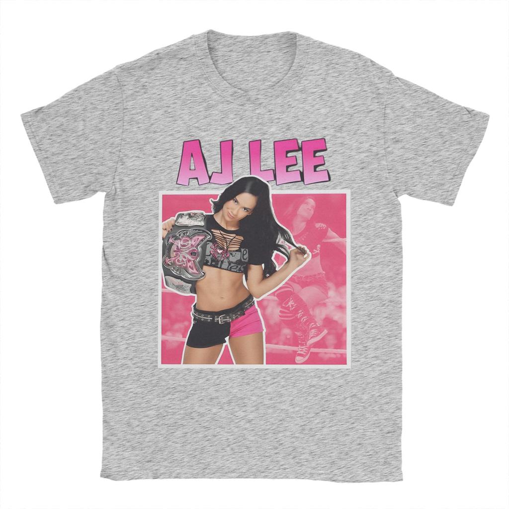 AJ Lee Wrestling Girl 90s Мужская футболка Винтажные футболки Футболка с коротким рукавом и круглым вырезом 100% хлопок 6XL Одежда