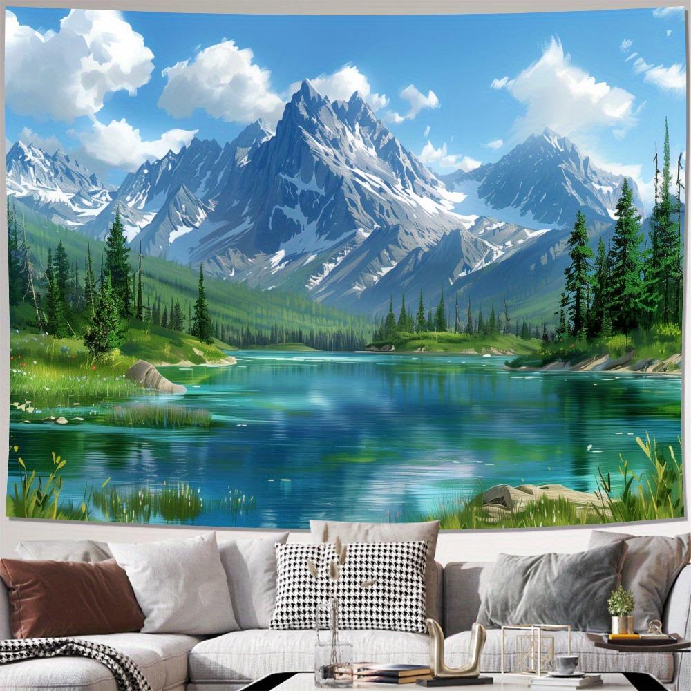 2D plane landscape scenery suitable for decorating living room and bedroom astonishing natural background polyester fiber
