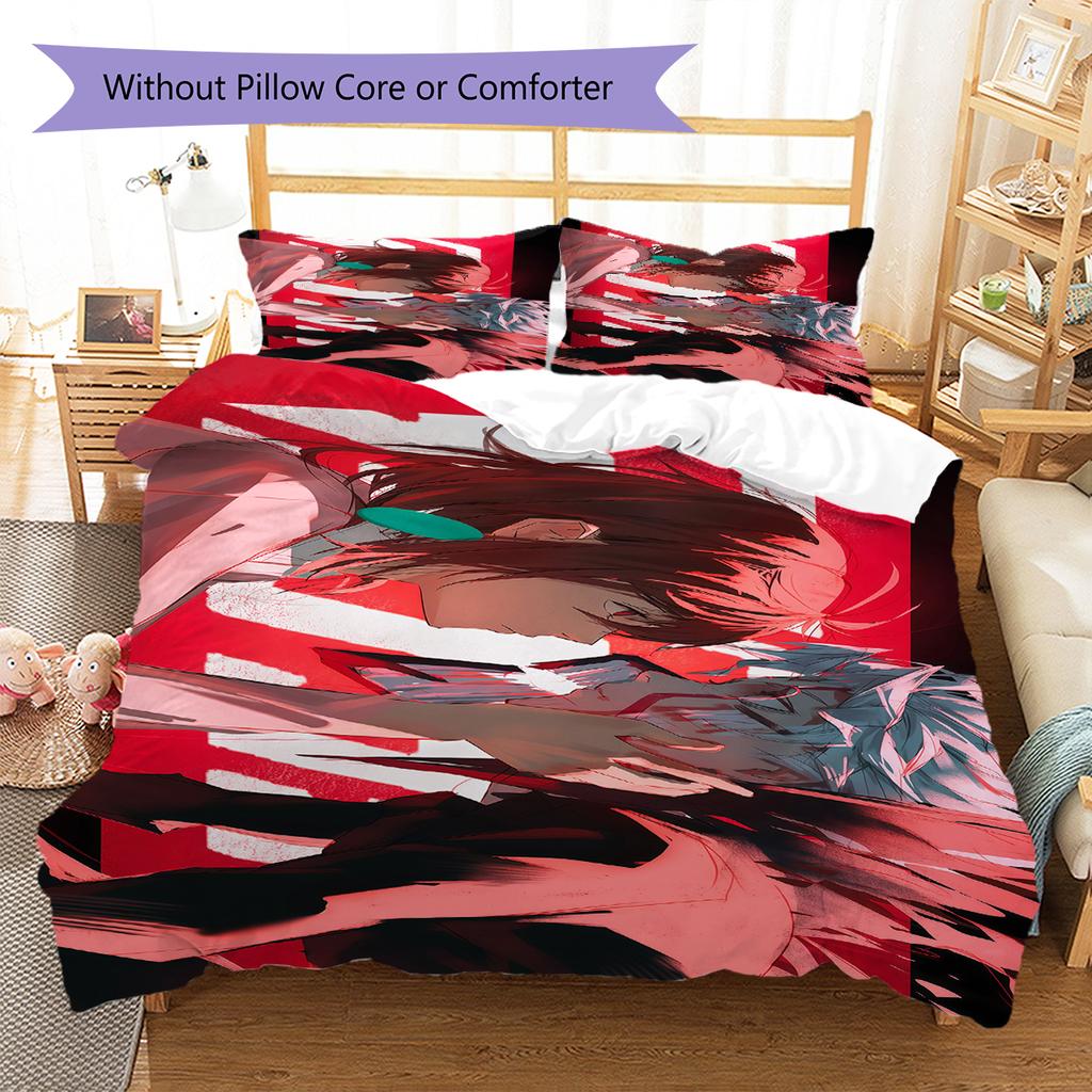 DAN DA DAN Pattern Bedding,Quilt Set Quilt Cover Pillowcase Home Birthday Gift (1 * duvet cover + 2 * pillowcase, without core)