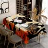 1pc Tablecovers Soft Fashionable Aesthetic Puppy, Pumpkin And Bat, "Happy Halloween" Slogan Tablecloth, Machine Washable And Easy To Clean, Dining Tab