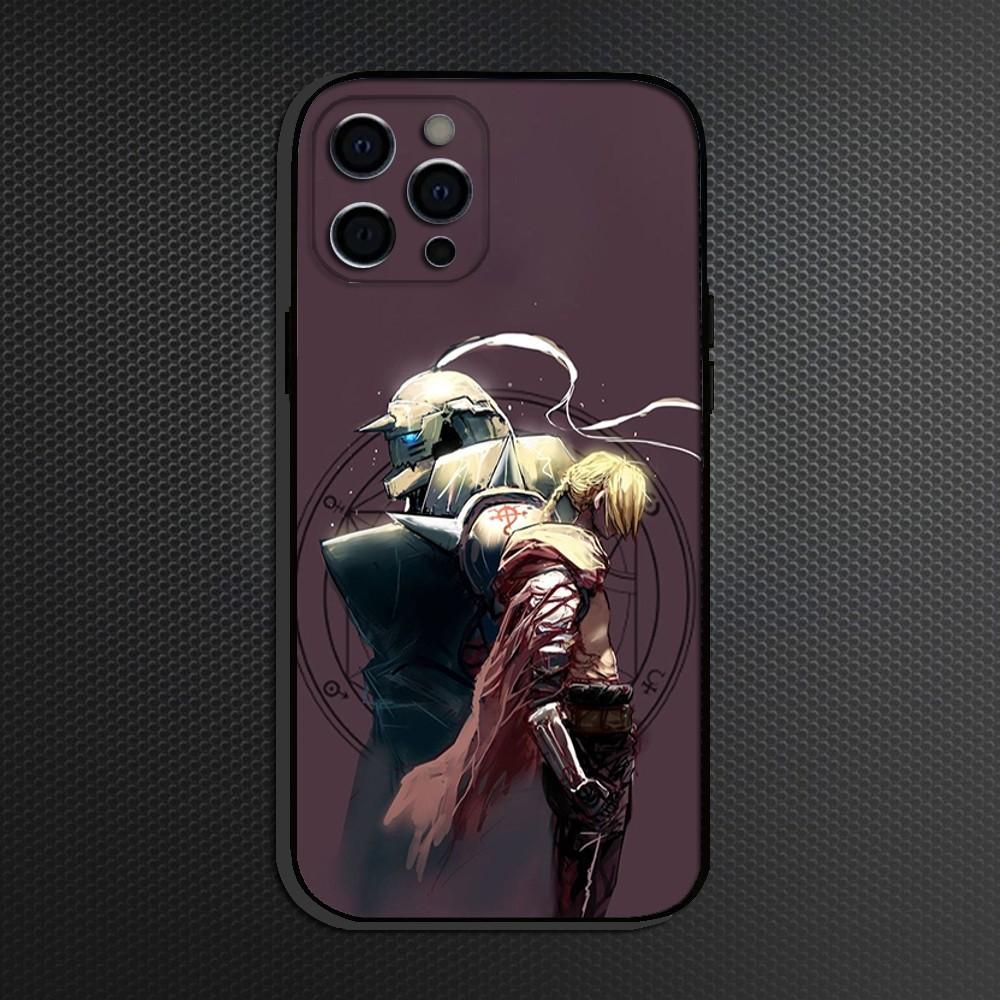 Fullmetals Anime A-Alchemists Brother Phone Case For iPhone 16,15,14,13,12,11 Plus,Pro Max,XS,X,XR,SE Soft Silicone Black Cover