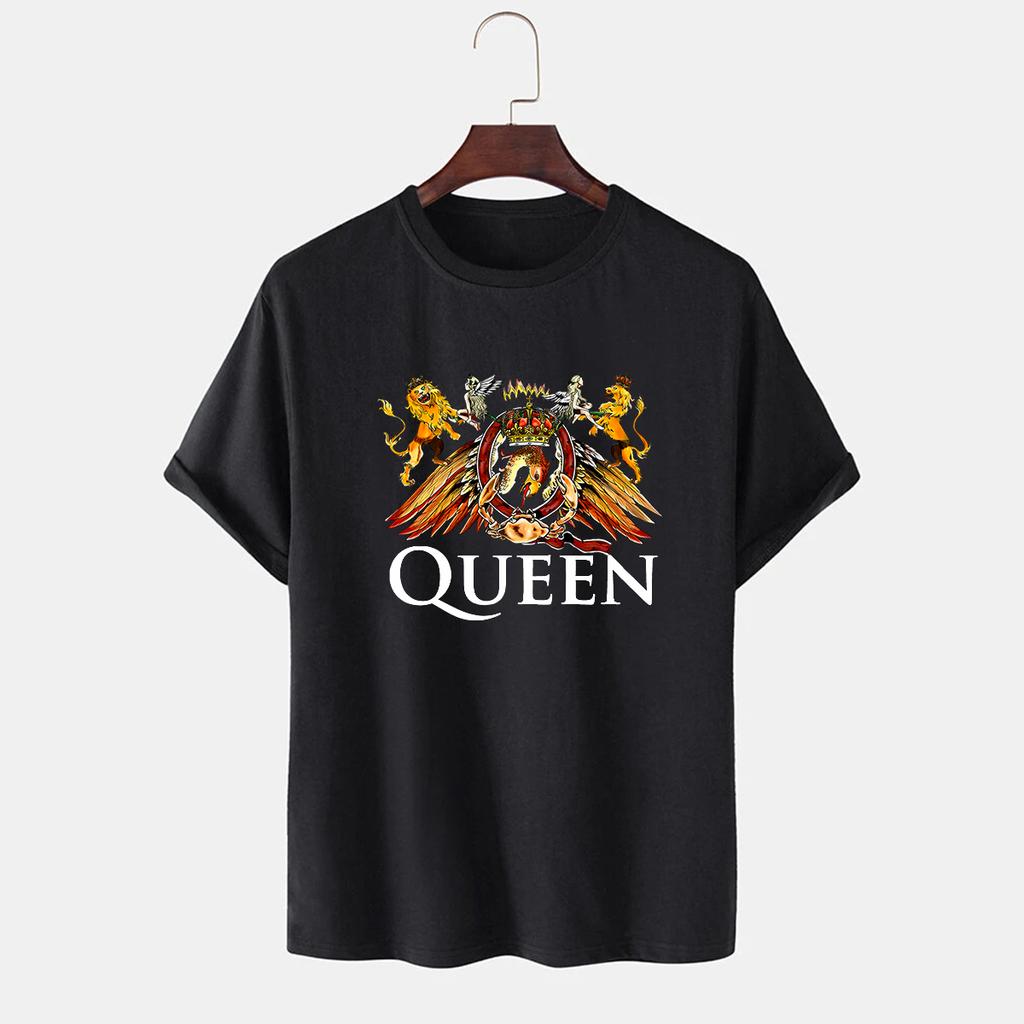 2023 Повседневная летняя хлопковая футболка с принтом QUEEN, свободная футболка с коротким рукавом и круглым вырезом для влюбленных, женские топы
