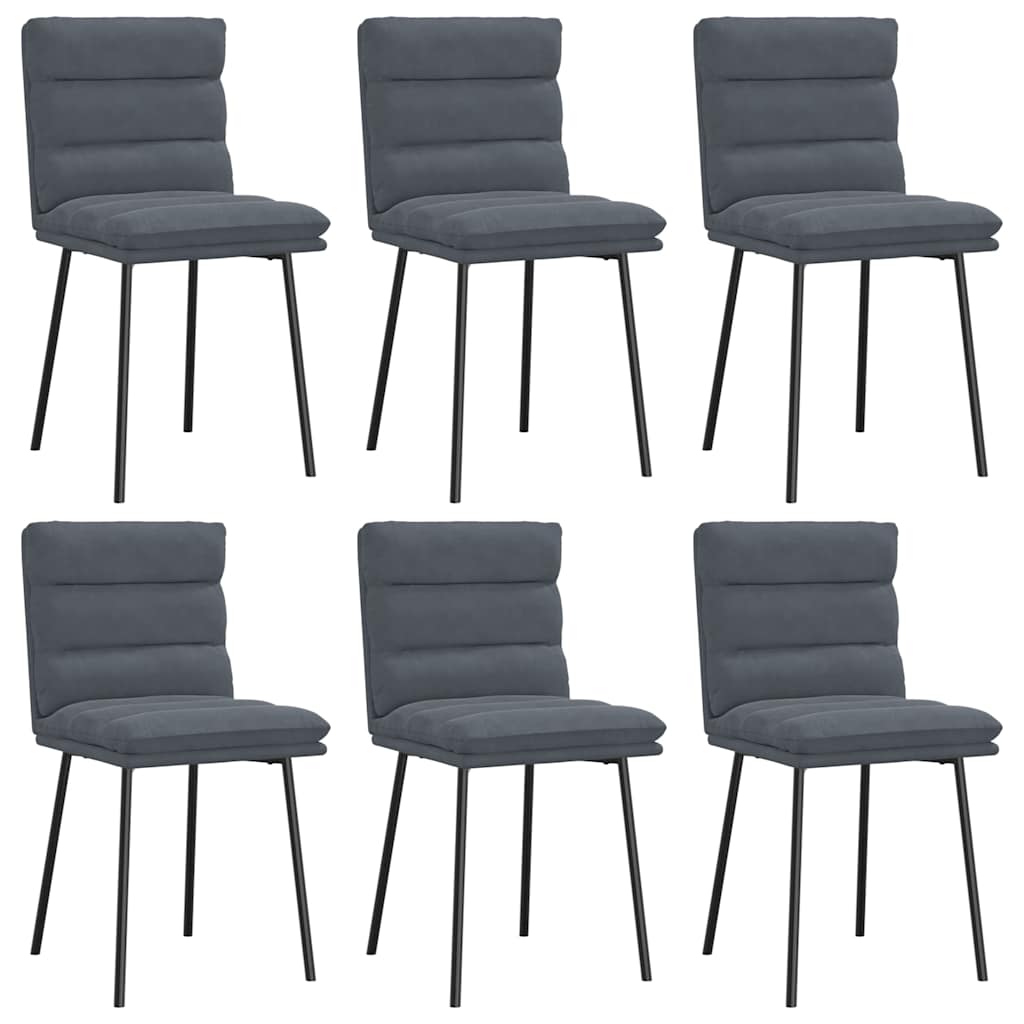 Dining Chairs 6 pcs Dark Grey Velvet