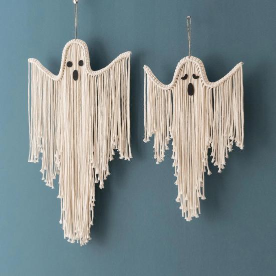 Хэллоуин Привидение Украшения Ручной работы Кисточка Привидение Белая Веревка Привидение Декор Подвесное Привидение Настенное Искусство Подарок