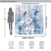Watercolor Blue Floral Dragonfly Bathroom Shower Curtain Waterproof Nature Botanical Shower Curtain Liner for Modern Home Decor