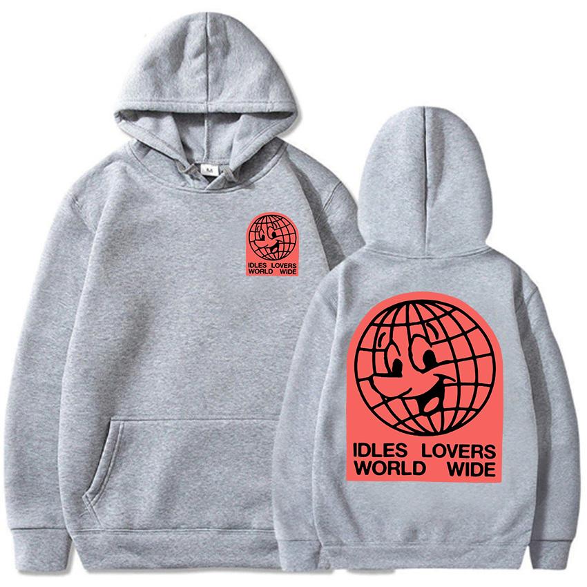 IDLES LOCKED HEART HOODIE Толстовка с длинным рукавом Мода Мужские толстовки с капюшоном Унисекс Уличная одежда Панк Группа Хип-хоп Пуловеры Мужская одежда