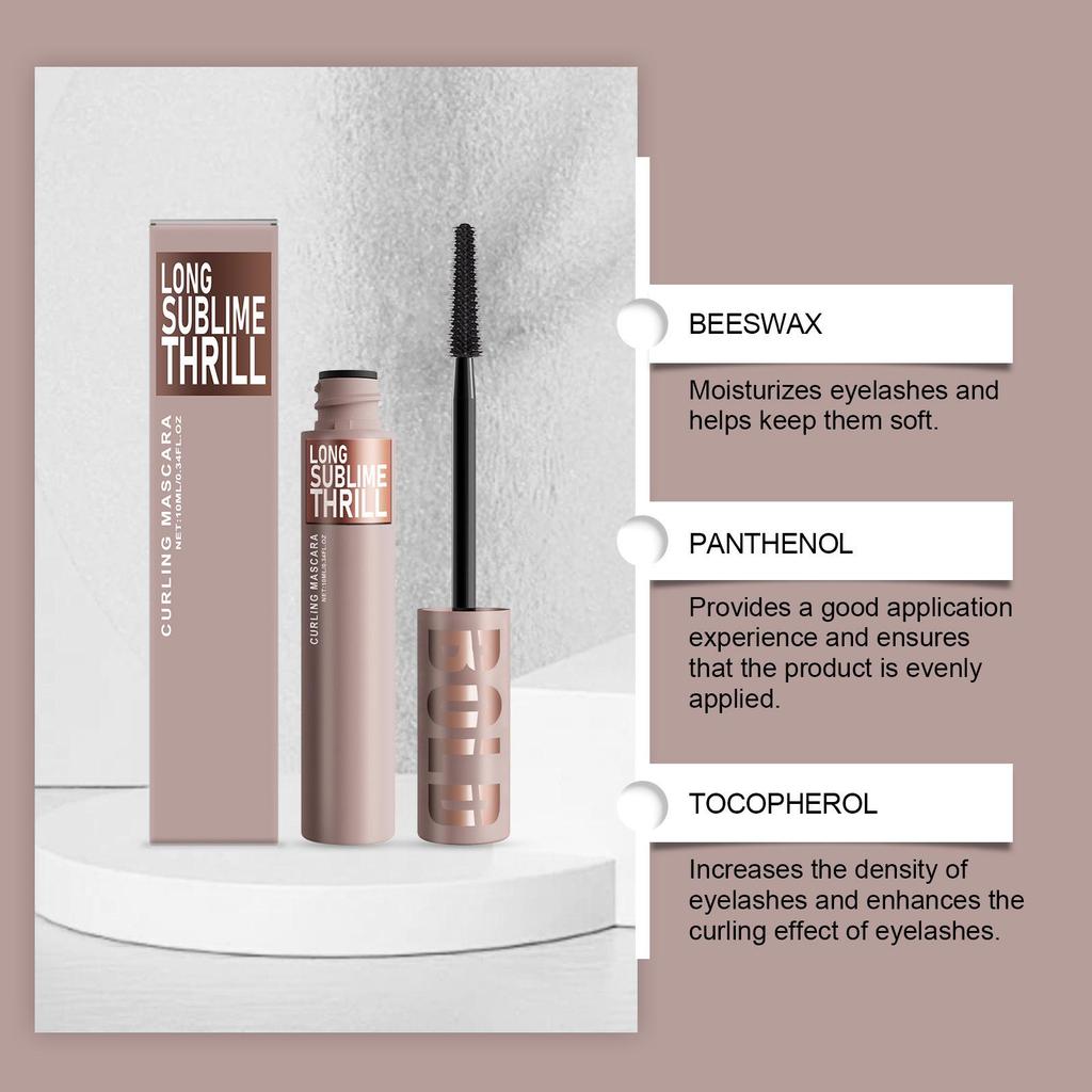 Тушь для ресниц Natural Curl, не размазывающаяся: Легкий, шелковистый, стойкий и портативный