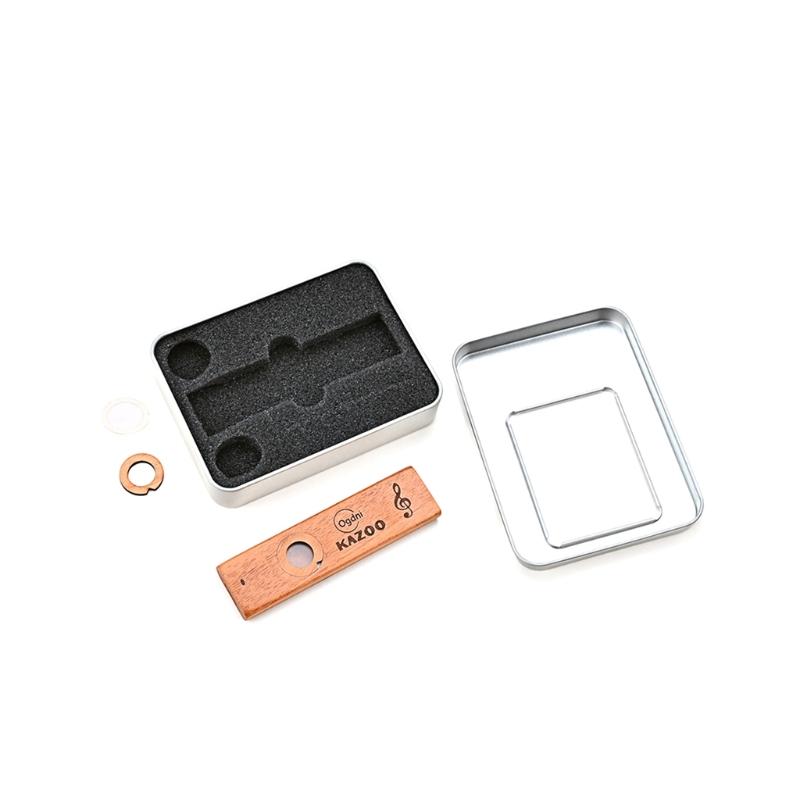 Mini Wooden Kazoo With Metal Box Guitar Ukulele Accompaniment Orff Instruments Flute Harmonicas For Music Lovers