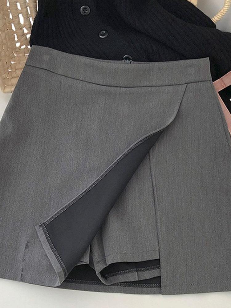 Женская юбка А-силуэта с разрезом и шортами, с высокой талией - Летняя мода 2024
