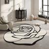 Ковер для гостиной Цветочные ковры Коврик для стула Черный Белый Роскошный домашний декор Ковер Спальня Коврики у кровати Alfombra De Salón