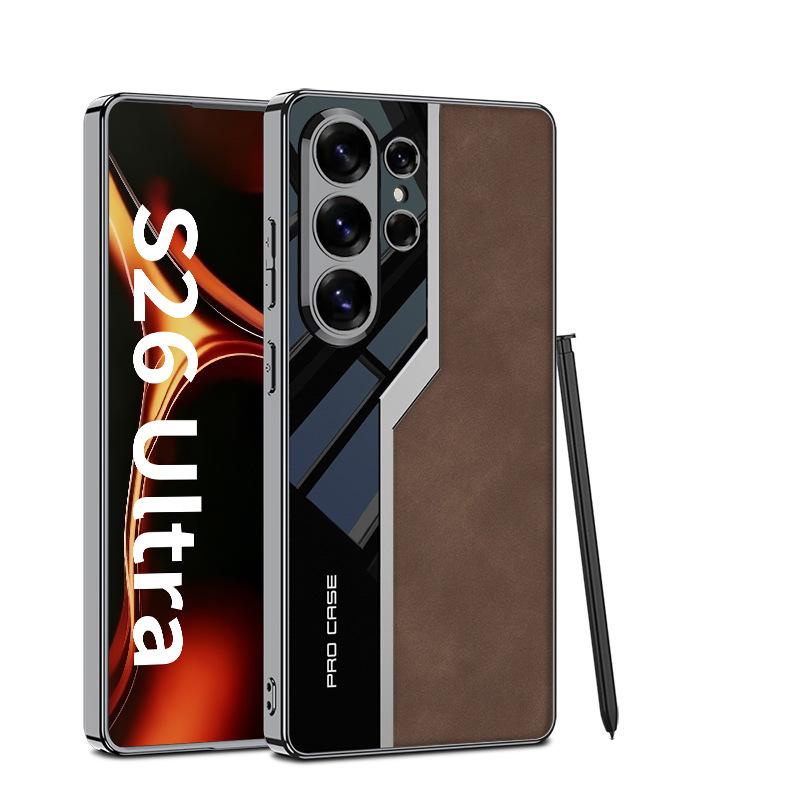 Чехол для Samsung S26 ultra Матовая кожа гальванизированный суперкар Полное покрытие Защитный чехол Ударопрочный Анти-отпечатки пальцев Однотонный