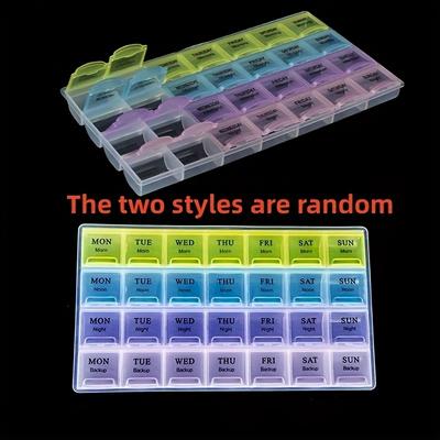 1 шт., держатель для коробки для таблеток, органайзер для хранения лекарств, контейнер на 4 ряда, 28 квадратов, еженедельно, 7 дней