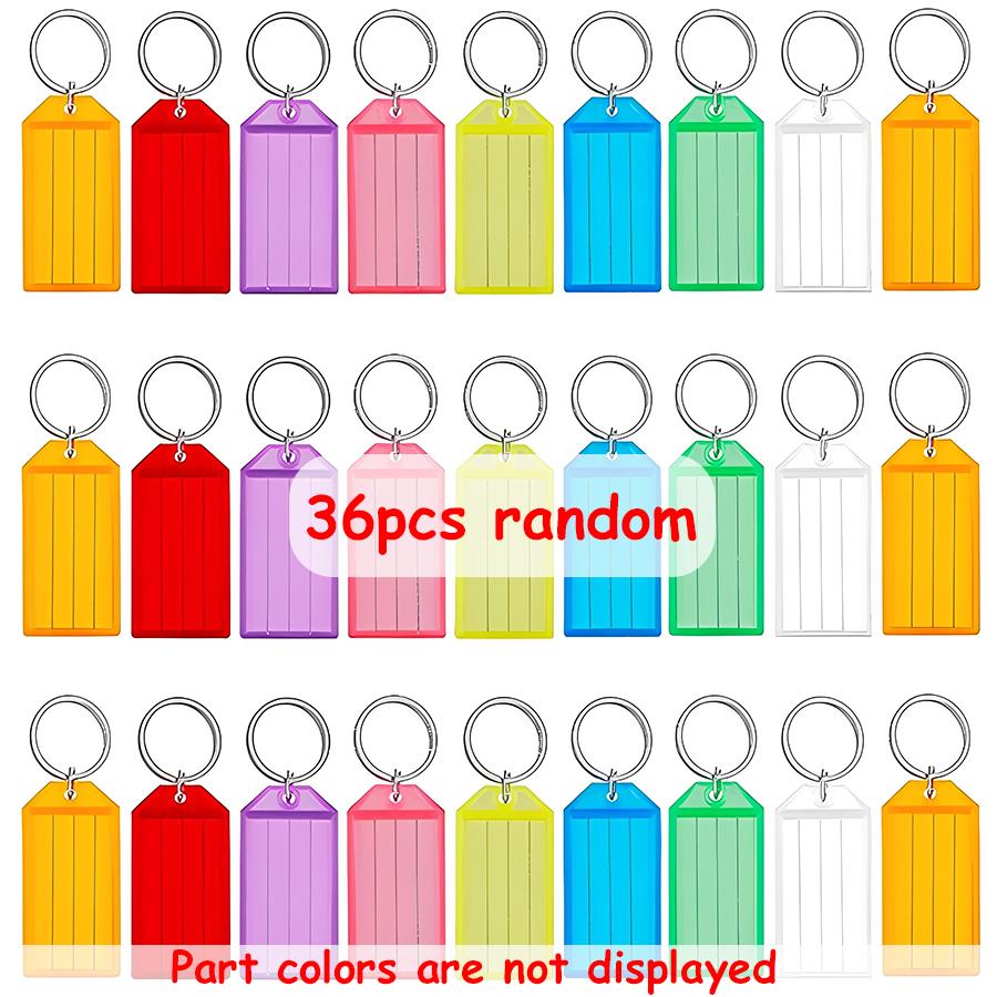 12/36Pcs Writable Keychain Tags Reusable Name Identification Tags Plastic Key Tags with Blank Paper Keys Travel Accessories