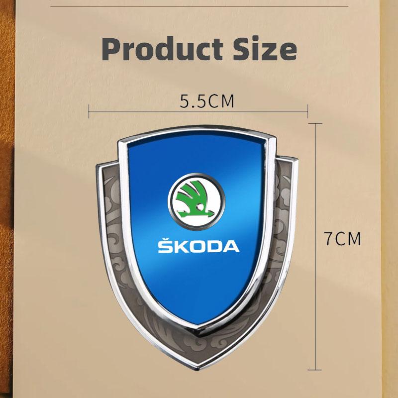 ERQY8 Car Stickers 3D Metal Accsesories for Skoda VRS Octavia 1 2 3 Rapid Kodiaq Karoq Fabia Kamiq Auto Accessory