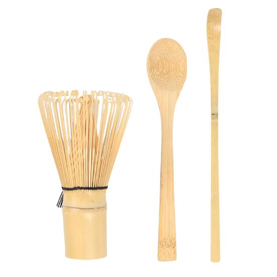 Bamboo Matcha Whisk with Tea Pick Teaspoon Handmade Traditional Japanese Chasen Stirring Brush for Matcha Tea Natural Bamboo Matcha Stirrer