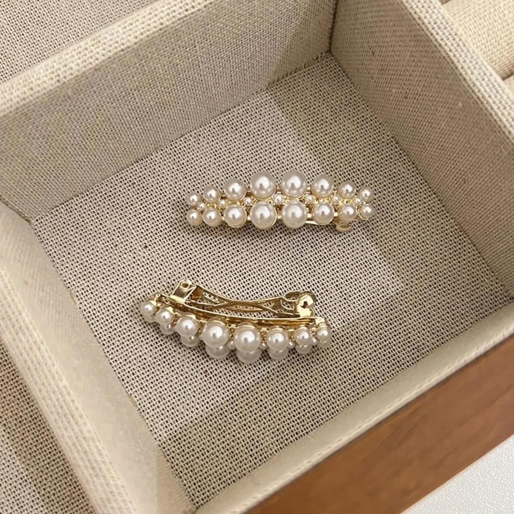 Pearls Small Hair Clip Hairpin for Women Girls Fashion Geometric Flower Barrettes Headwear Girls Sweet Hairpins Hair Accessories