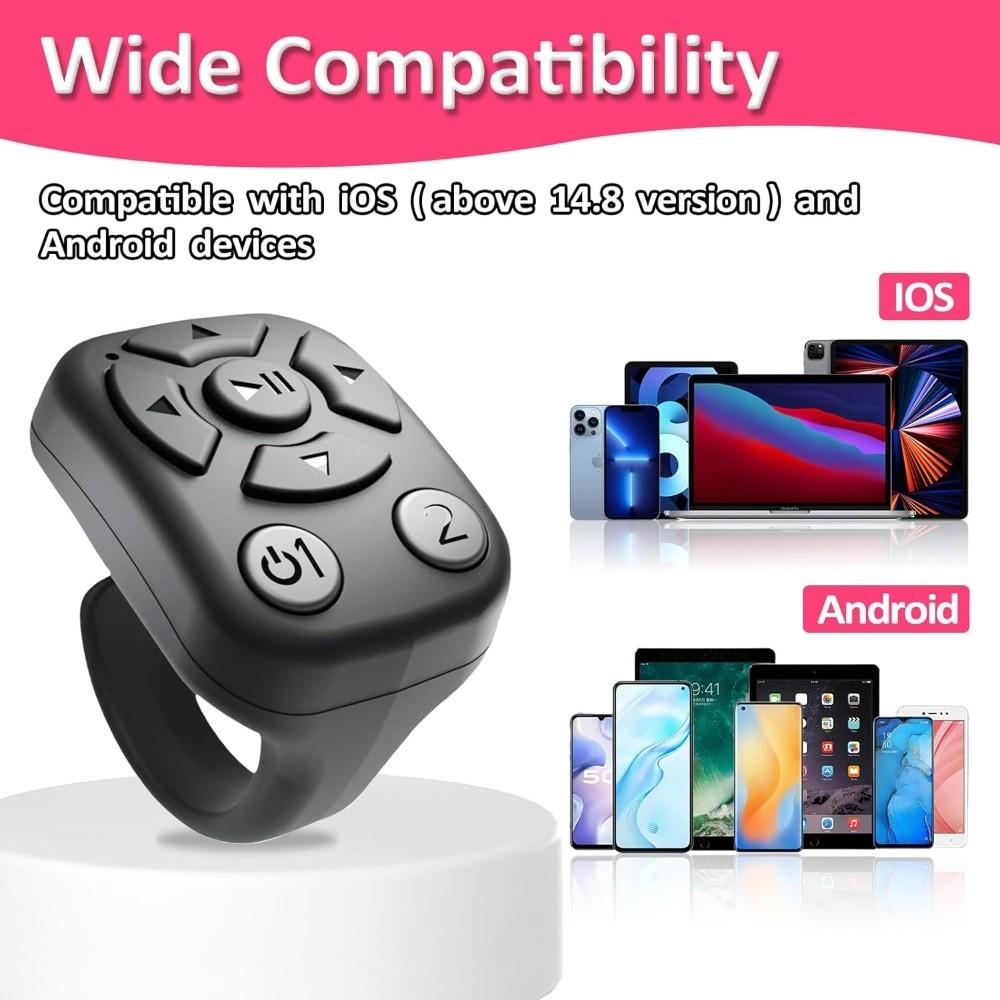 Wireless Design APP Scrolling Ring Fingertip Control Camera Shutter  Video Recording