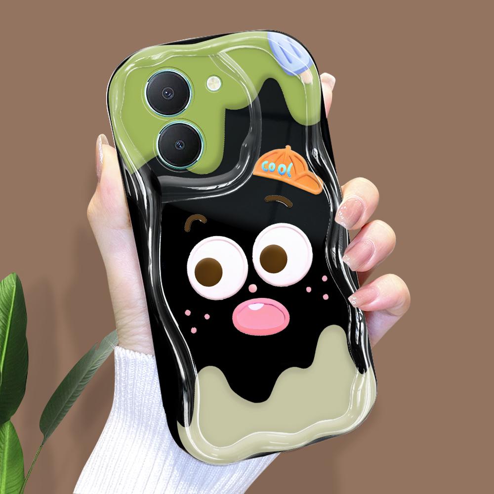 Милый мультяшный узор, кремовая текстура, мягкий силиконовый чехол с волнистыми краями, чехол для телефона для Vivo
