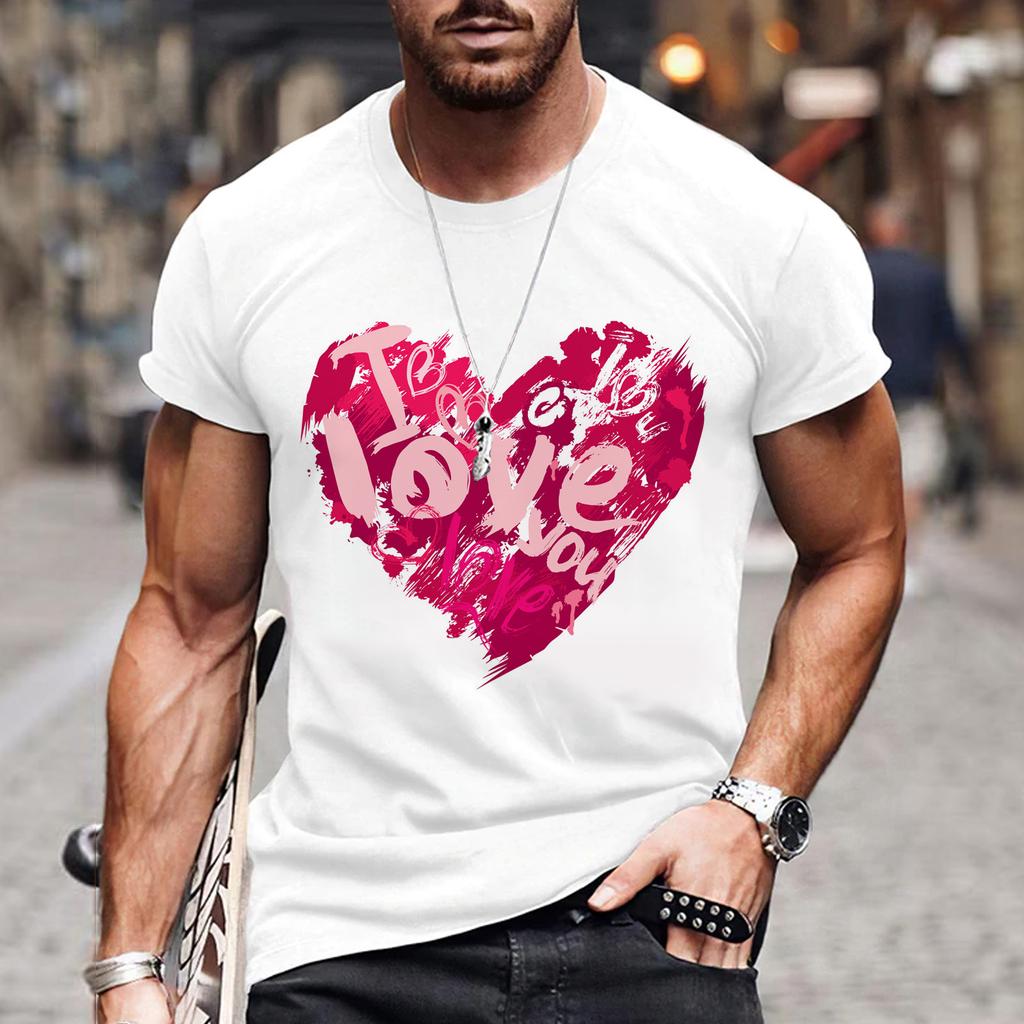 Футболки Lovers Hearr мужские летние футболки мужские уличные футболки с 3D-принтом модные топы с коротким рукавом и круглым вырезом