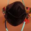Genuine Leather Tassel Bag for Women  Casual Shoulder Bag with Colorful Stripes  Random Contrasting Color  Ethnic Style