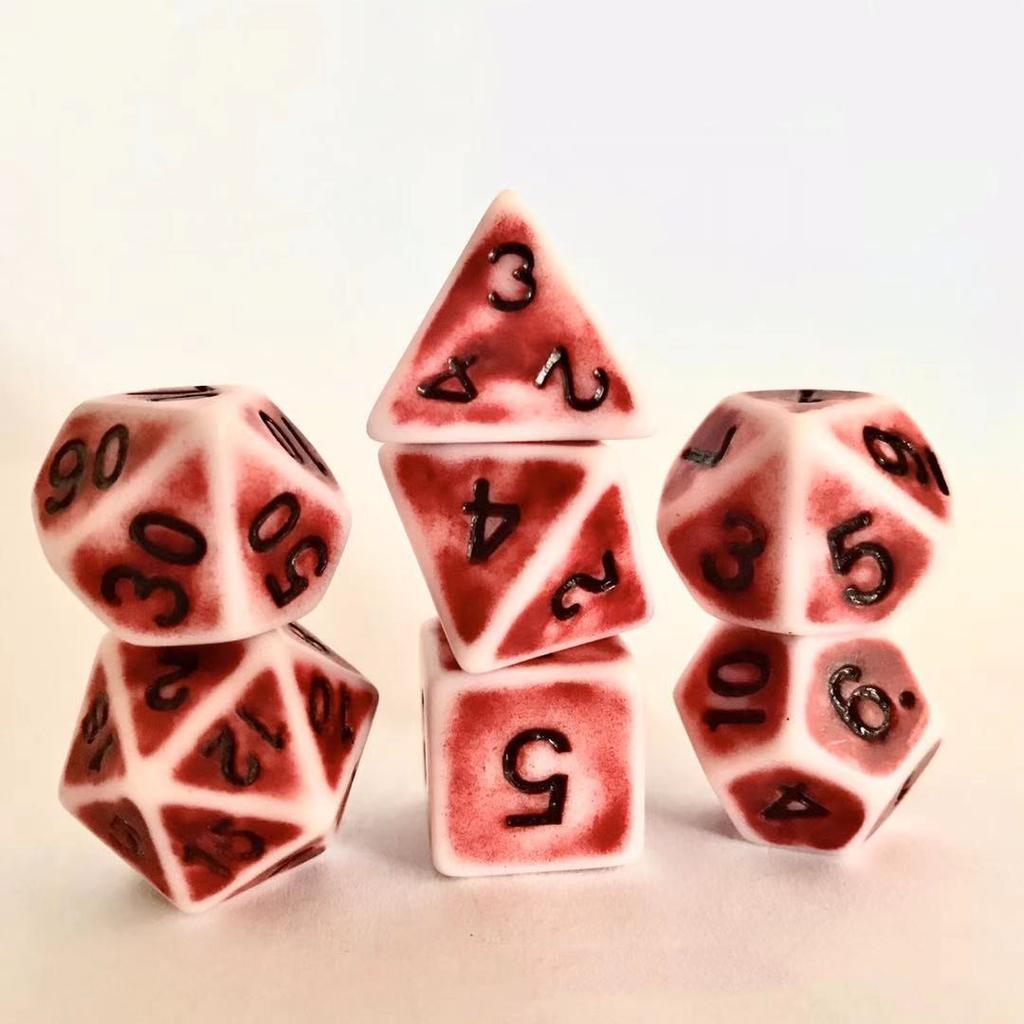 7 шт./лот, многогранные игральные кости из смолы D&D D4 D6 D8 D10 D% D12 D20, многогранные игральные кости TRPG, настольные игры