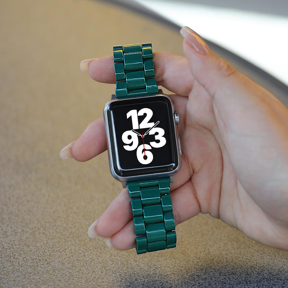 Смоляной ремешок для Apple Watch Ремешок 45 мм 44 мм 42 мм 40 мм 41 мм 45 мм Металлическая пряжка correa браслет iwatch серия 8 7 6 5 4 Ultra 49 мм