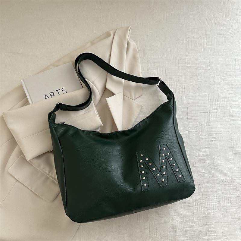 2025 large bag women's trendy Korean version versatile simple large capacity tote bag one-shoulder handbag soft material women's bag crossbody