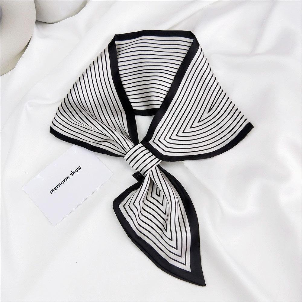 Новые шарфы Шелковые шарфы Женские весенние и осенние длинные декоративные профессиональные шарфы Летние тонкие стили в сочетании с рубашками Стильные