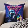 Electronic French Rock Band DDaft PPunk Cushion Cover Pillowcase Antidustmite Invisible Zipper Short Plush Sofa Cushion