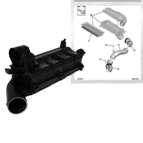 9678431880 Air Filter Assembly for Peugeot 3008/4008 & Citroen C3-XR/Tianyi/C5